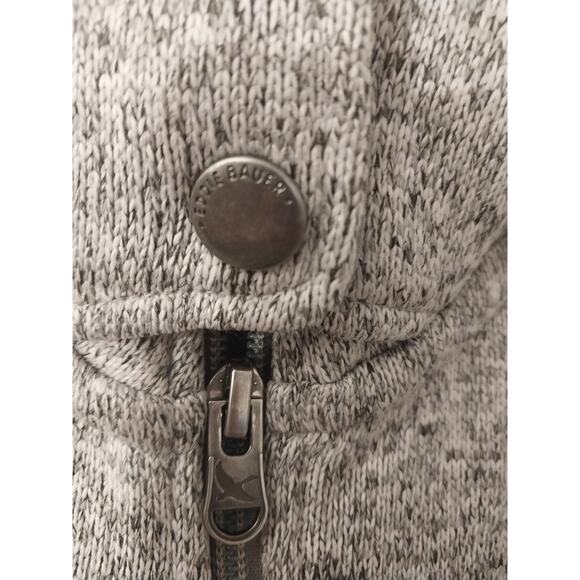 Eddie Bauer Women’s XS Gray Fleece Knit Hooded Jacket Quilted Sleeves & Full Zip - Picture 9 of 15
